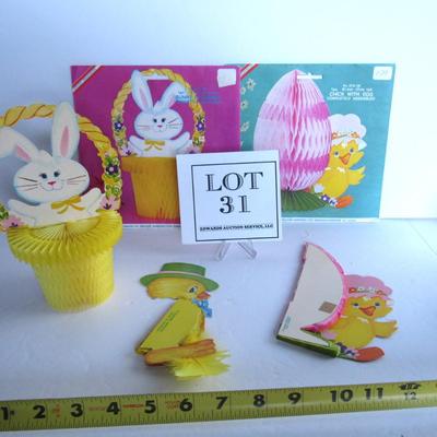 Lot of Older Amscam Denmark Easter Honeycomb Decorations