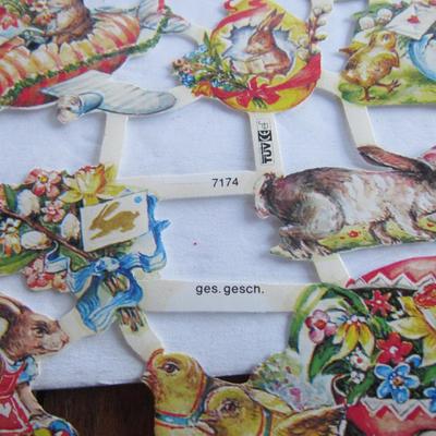 Vintage Smaller Size Easter Basket and 1980s German Easter Scraps