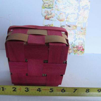 Vintage Smaller Size Easter Basket and 1980s German Easter Scraps