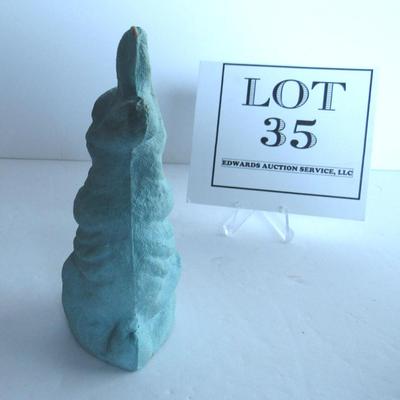 Vintage Blue Colored Easter Rabbit Candy Container