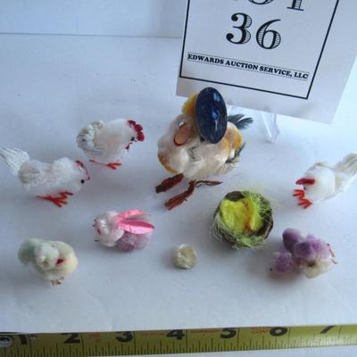 Lot of Mini Vintage Chenille Chicks and 1 Rabbit
