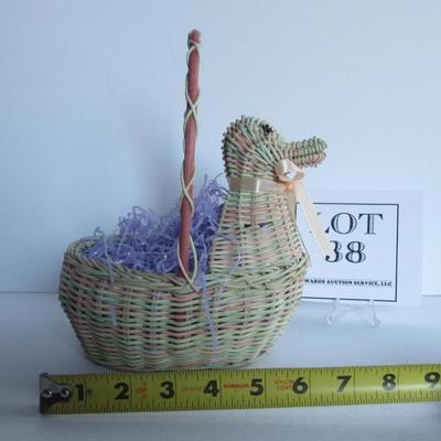 Contemporary Duck Easter Basket With Modern Purple Grass