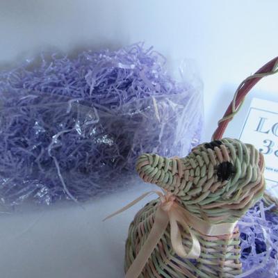 Contemporary Duck Easter Basket With Modern Purple Grass