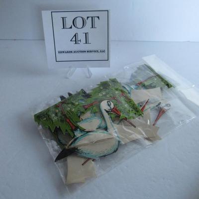 Lot 41: Unused Lot of 6 Vintage Stork Name Cards For Baby Shower