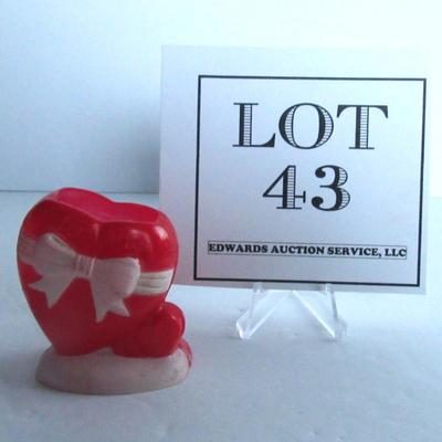 Vintage Rosen/Rosbro Heart Valentine Candy Container, Hard Plastic