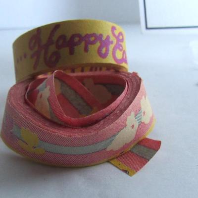 Vintage Lot of Valentine Scraps and Easter Paper Ribbon