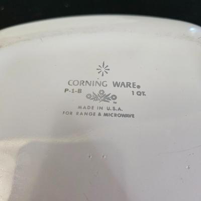 Cornflower Blue Corning Ware and Amber Pyrex (K-DW)