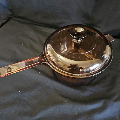 Cornflower Blue Corning Ware and Amber Pyrex (K-DW)