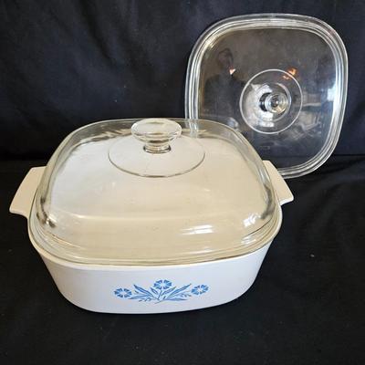 Cornflower Blue Corning Ware and Amber Pyrex (K-DW)