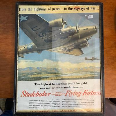 N221 Vintage Studebaker Print Ad â€œFlying Fortressâ€