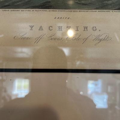 N281 Antique Yachting Scene Off Cowed, Isle of Wright; Plate 1 British 19th Century Maritime Print