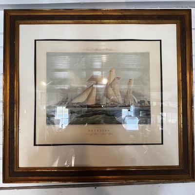 N281 Antique Yachting Scene Off Cowed, Isle of Wright; Plate 1 British 19th Century Maritime Print