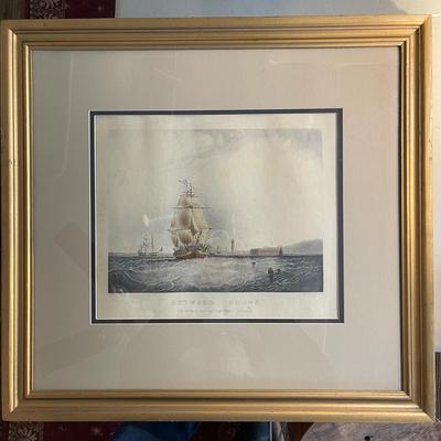 N222 Antique Engraving By Henry Papprill â€œOutward Bound