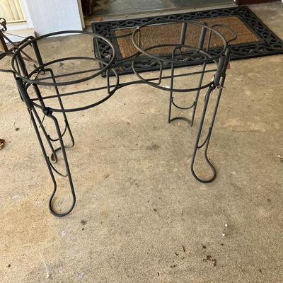 Wrought Iron Black Tall Plant Stand Plus Hanging Baskets & More (Y-RG)