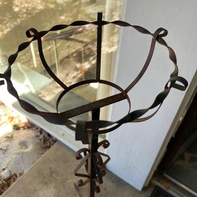 Wrought Iron Black Tall Plant Stand Plus Hanging Baskets & More (Y-RG)