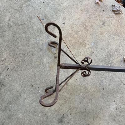 Wrought Iron Black Tall Plant Stand Plus Hanging Baskets & More (Y-RG)