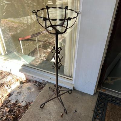 Wrought Iron Black Tall Plant Stand Plus Hanging Baskets & More (Y-RG)