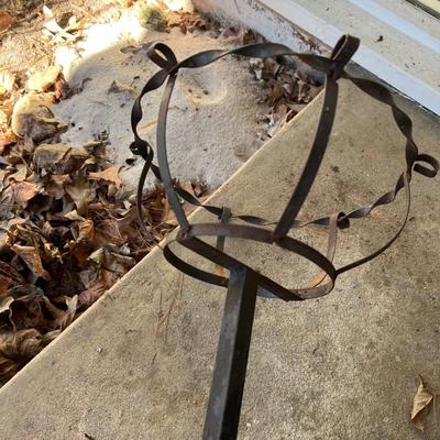 Wrought Iron Black Tall Plant Stand Plus Hanging Baskets & More (Y-RG)