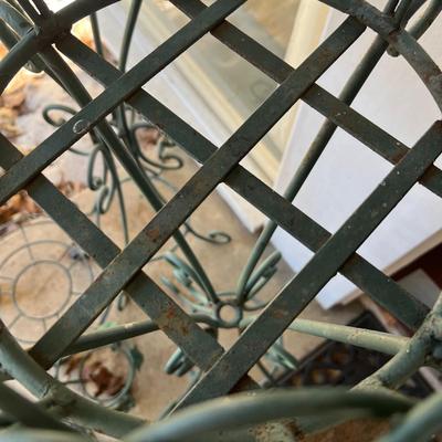 Pair of Green Metal Plant Stands & More (Y-RG)