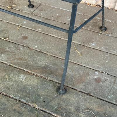 Wrought Iron Patio Table w/ Four Matching Barrel-Backed Chairs (D-RG)