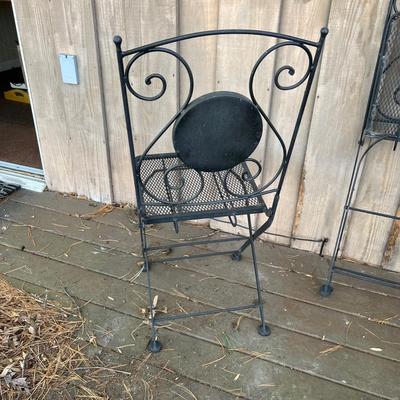Four Folding Wrought Iron Patio Chairs (D-RG)