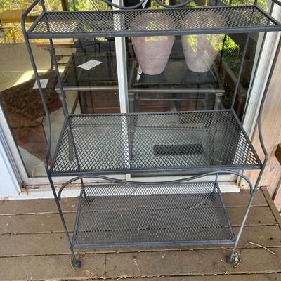 Wrought Iron Three Tier Plant Stand (D-RG)