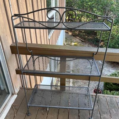 Wrought Iron Three Tier Plant Stand (D-RG)