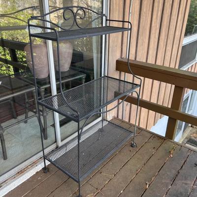 Wrought Iron Three Tier Plant Stand (D-RG)