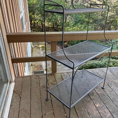 Wrought Iron Three Tier Plant Stand (D-RG)