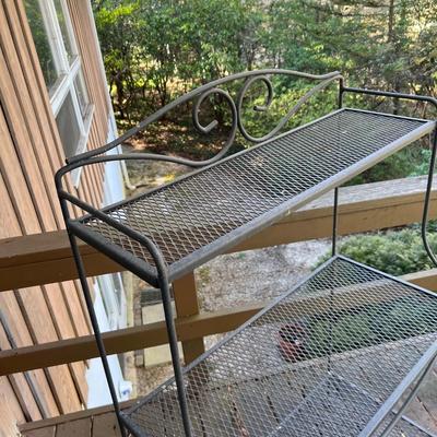 Wrought Iron Three Tier Plant Stand (D-RG)