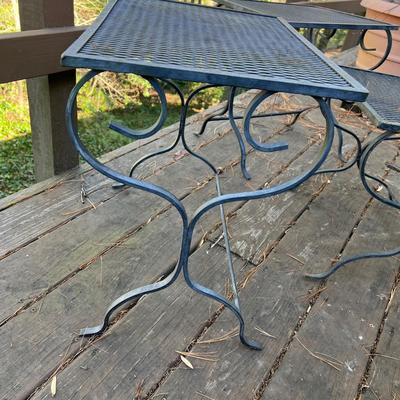 Three Nesting Wrought Iron End Tables (D-RG)
