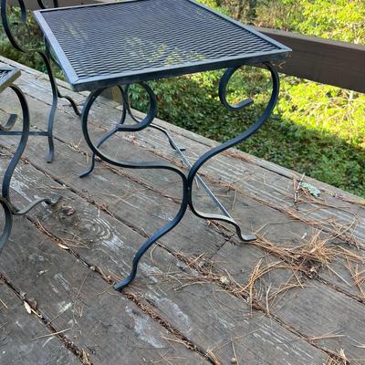Three Nesting Wrought Iron End Tables (D-RG)