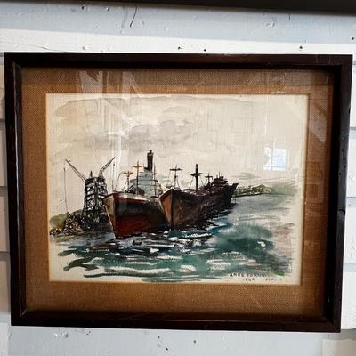 N224 Vintage Watercolor By Anne Yokom -1966 Florida