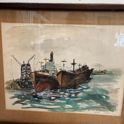 N224 Vintage Watercolor By Anne Yokom -1966 Florida