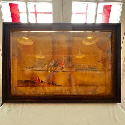 N285 Antique Steamer Drew, of the â€œPeoples Lineâ€ Lithograph