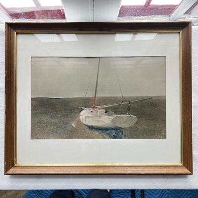 N290 Andrew Wyeth â€œBelow Doverâ€ Vintage Framed Print