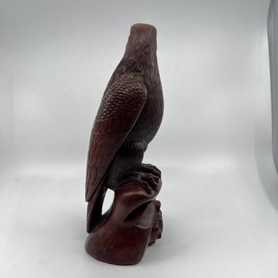 N291 Two Bald Eagle Wood Carvings