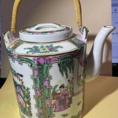 Vintage Famille Rose Chinese Teapot 6.5