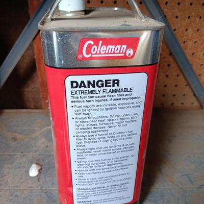 Camping Fuel - Coleman Fuel full metal can, and Krystal K Kerosene partial full metal can