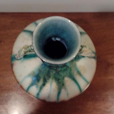 Glazed Pottery Vase- Signed by Artist- Approx 12