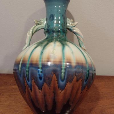 Glazed Pottery Vase- Signed by Artist- Approx 12