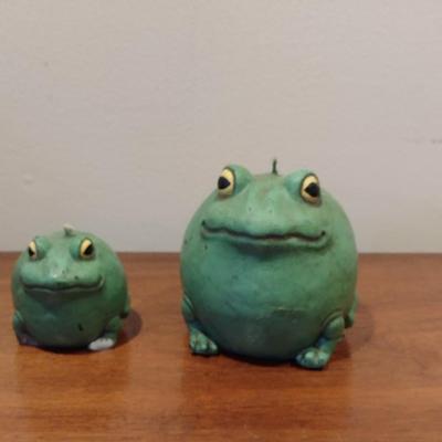 Collection of Home Decor- Brass Flower Pot and Frog Candles