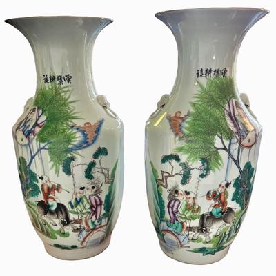 Late 19th Century Pair of Antique Famille Pink Porcelain Vases