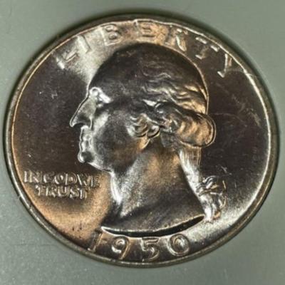 NTC Certified 1950-P MS67 Graded Washington Silver Quarter Nice Looking Coin as Pictured.