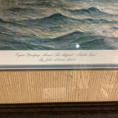 333 "Oyster Dredging Aboard Skipjack, Martha Lewis" Signed & Numbered Lithograph by John M. Barber