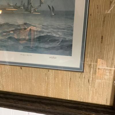 333 "Oyster Dredging Aboard Skipjack, Martha Lewis" Signed & Numbered Lithograph by John M. Barber