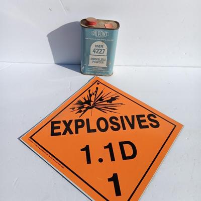Vintage metal tin and explosives magnet