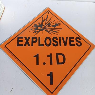 Vintage metal tin and explosives magnet
