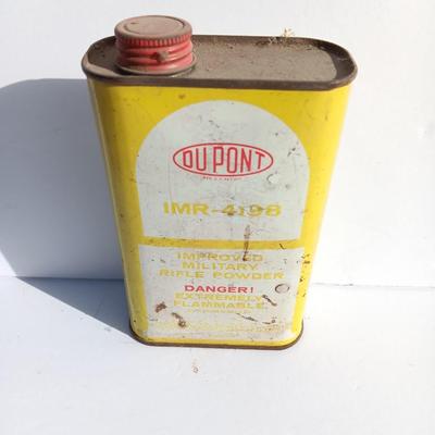 Vintage smokeless powder metal can and blasting caps empty box