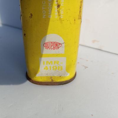 Vintage smokeless powder metal can and blasting caps empty box
